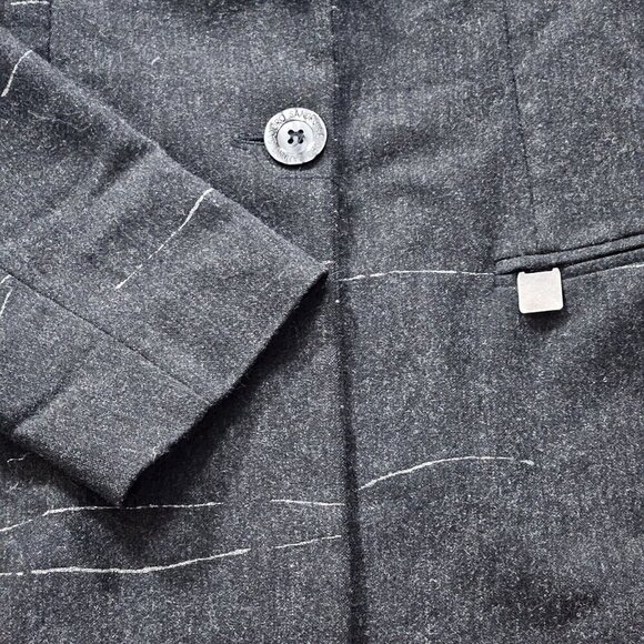 Sandro Blazer Women 38/M Gray Lined France Buttons LS Office Capsule VTG Classic - Picture 11 of 16